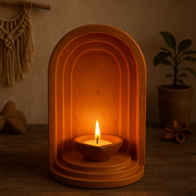 Divine Glow – Temple Shaped Wall Hanging