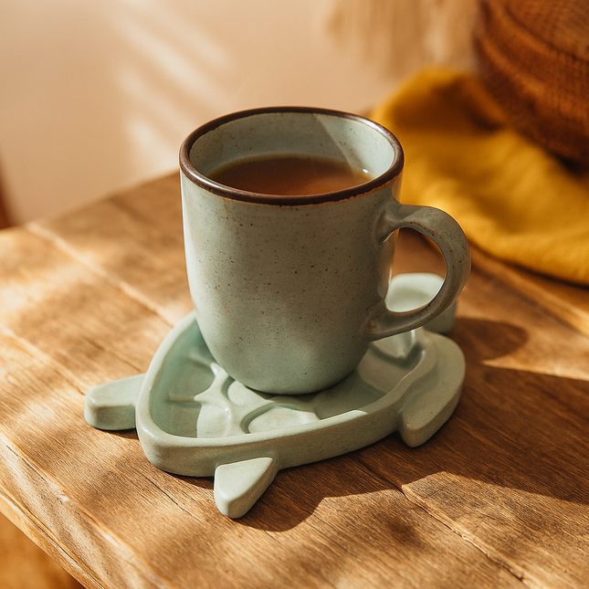 Turtle Touch – Rustic Handmade Coaster